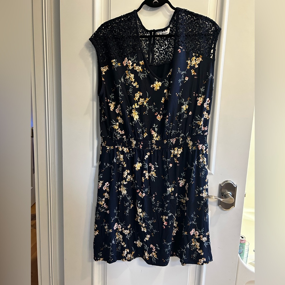 Reitmans Navy Floral Midi Dress